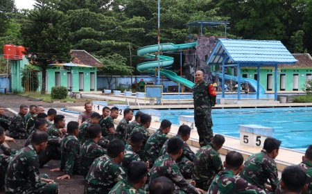 Uji Kemampuan Prajurit Kodim 0704/Banjarnegara Gelar Renang Militer Dasar